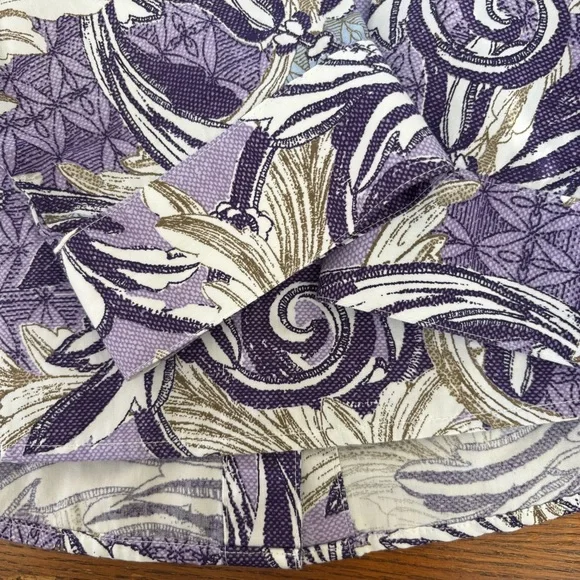 Chico's Purple & Beige 100% Cotton Long Sleeve Button Blouse Women’s XL - Picture 7 of 8